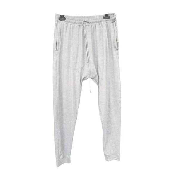 Alo Other - Alo Yoga Men's Medium Drop Crotch Harem Jogger Pants Heather Gray Zipper Pockets